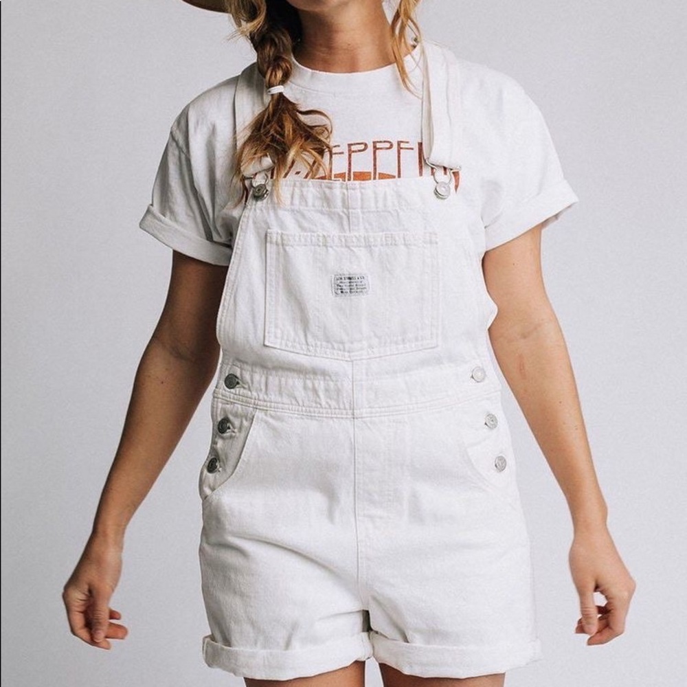 WHITE levi shortalls